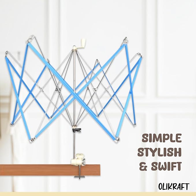 Olikraft Crochet Yarn Winder for Crocheting and Umbrella Swift (with Skein Holder) Combo Set - Yarn Spinner for Crocheting, Cake Ball Winder, Roller, Baller, Spooler