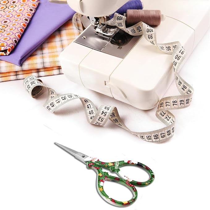 Small Embroidery Scissors 3.6Inch Stainless Steel Scissors with Leather Scissor Cover Little Straight Stainless Steel Pointed Tip Shears for Thread Cutting Artwork Needlework