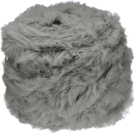 PATIKIL 70yds Faux Fur Yarn, Fuzzy Yarn Crochet Fluffy Yarn Soft Chunky Polyester Plush Fur Eyelash for Crocheting Knit Blanket Rug Sweater Scarf Hat Bear Craft, Dark Grey