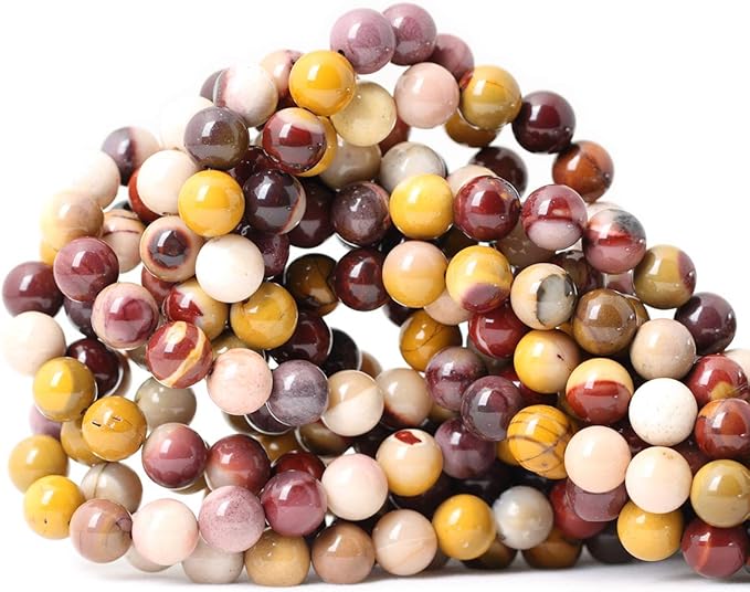 cheavian 45pcs 8mm natural moonkaite jasper gemstone round loose beads for jewelry making diy handmade 1 strand 15"