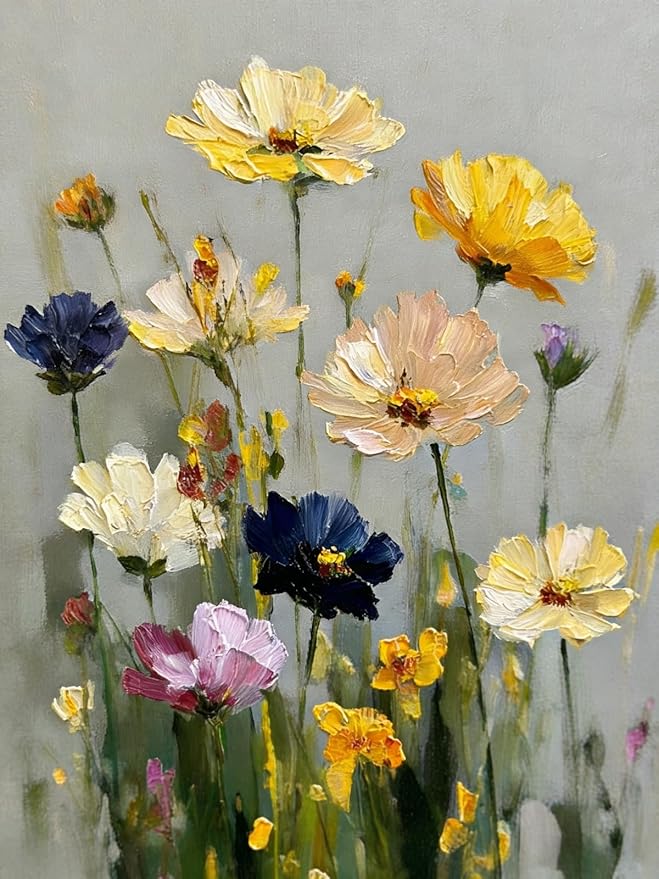 CHWGLFGG 5D Diamond Art Kits for Adults Beginners, Wild Flowers Diamond Painting Kits, DIY Full Round Drill Paint by Diamonds Dot Gem Art for Adults, Home Wall Decor 12x16 Inch