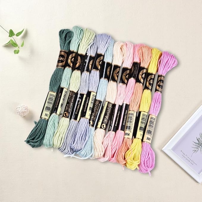 12 Skeins 6 Ply Colorful Embroidery Floss Variegated Candy Color Friendship Bracelet String Polyester Cross Stitch Thread Yarn Threads Bulk for Hand Sewing Crafts Bracelets Making Knitting