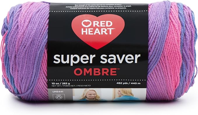 Red Heart E305.4975 Ombre Yarn, Sweet Treat