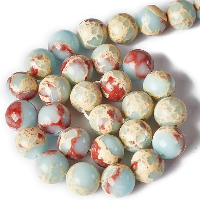 100pcs 6mm snakeskin imperial beads natural gemstone beads round loose beads for jewelry making