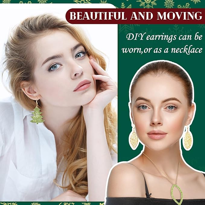 Patelai 4 Pcs Resin Earring Molds Irregular Shaped Earrings Silicone Mold for Epoxy Resin Dangle Drop Jewelry Making Kit for Women DIY Crafts Necklace Pendants Keychain(Snowflake Oval)