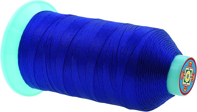 Mandala Crafts Size 207 630D T210 Bonded Nylon Thread - Royal Blue 800 YDs Tex 210 Heavy Duty Sewing Threads for Leather, Jeans, Weaving, Outdoor Marine Upholstery