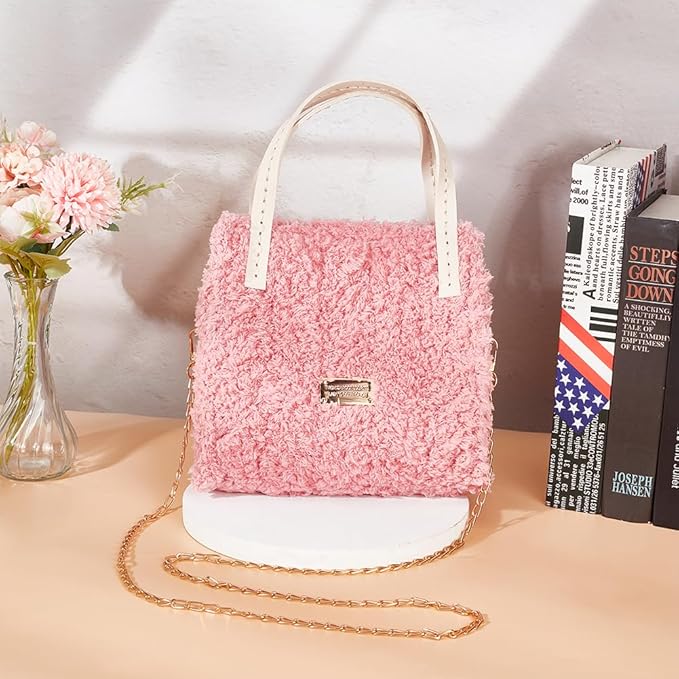 WADORN DIY Knitting Crochet Bag Making Kit, Handmade Woven Tote Bag Making Materials Set Women Shoulder Bag Making Accessories Hand Crafting Yarn Weaving Kit Birthday Christmas Gift, Pink