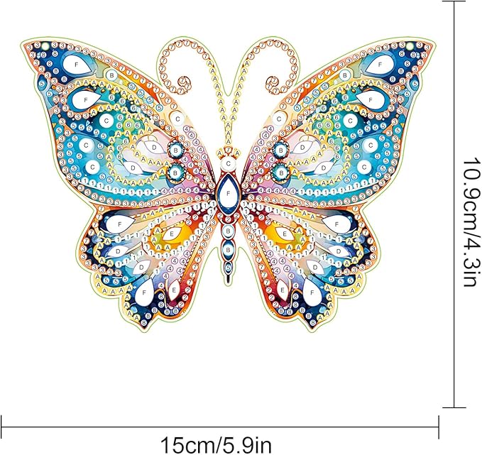 AiYuanzsh Diamond Painting Hanging Pendant Kit Animal Butterfly 5D Diamond Painting Kits for Adults Crystal Rhinestones Diamond Art Pendant for Door Wall Window Home Xmas Decor