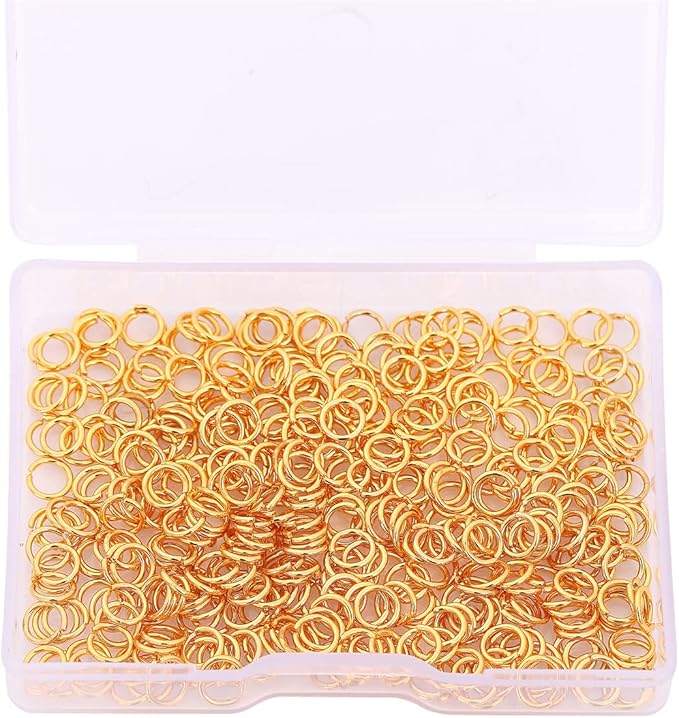 18K Gold Plated Jump Rings Non Tarnish 5mm 400pcs for Jewelry Making Findings