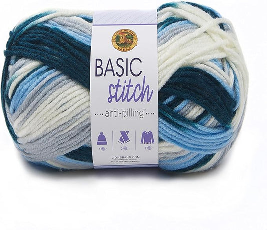 (1 Skein) Lion Brand Yarn Basic Stitch Anti Pilling Yarn, Fairview