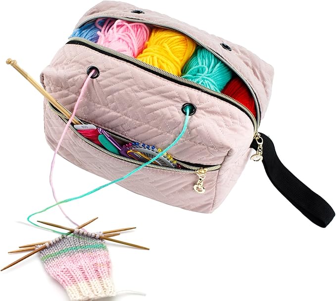 Small Crochet Bag Organizer - Knitting Bag - Yarn Storage Organizer - Yarn Bag for Crocheting - Yarn Holder for Crochet Accessories, Knitting Needles, Crochet Hooks, Knitting Gifts