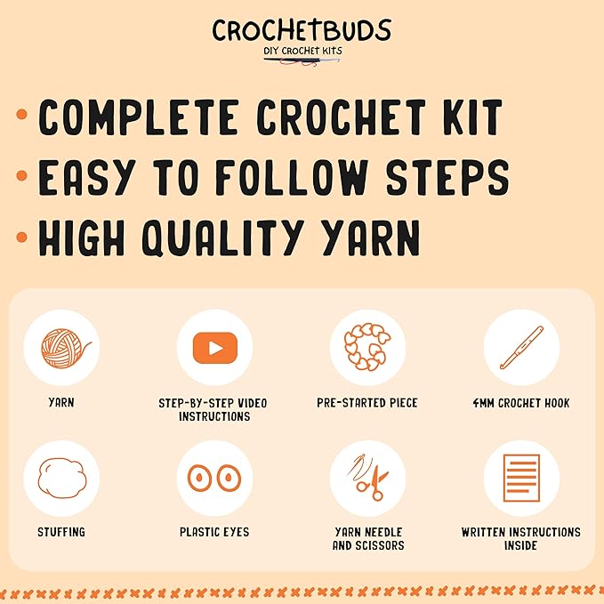 Charmandoo Crochet Kit | Intermediate Level | Great for Couples, Date Night, Teens, Adults, & Anime Lovers | DIY Gift Kit w/Ball | Instructions, Yarn, Hook, Video & Written Tutorial [Ages 15+]
