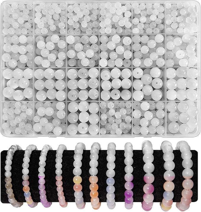912 Pcs UV Color Changing Glass Beads Kit for Bracelet Making, 6mm 8mm 10mm Sunlight Sensitive Beads, DIY Jewelry Craft Supplies for Adult Women, Necklace Anklet Crafting Kit – Creative Gift Idea