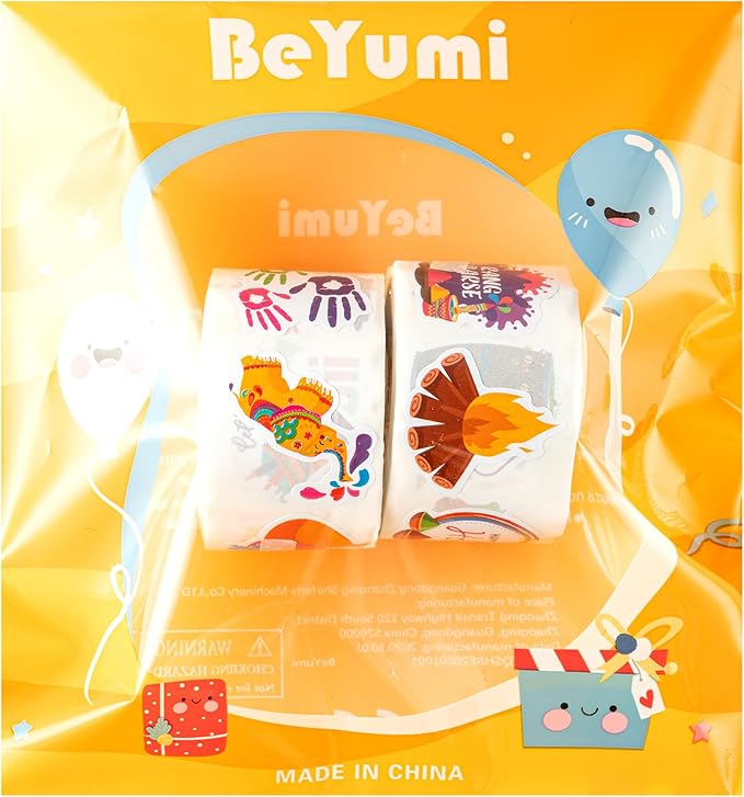beyumi happy holi sticker roll - 1000pcs indian holi hai festival stickers in 2 rolls waterproof vinyl holiday celebration colorful decals gift festival party favors laptop bottle scrapbooking decor