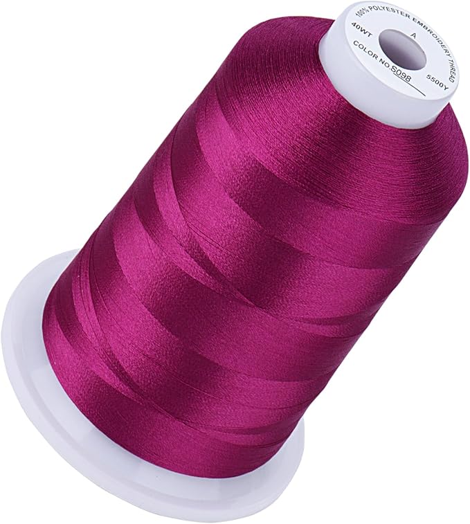 Simthread 5500Yds Embroidery Thread, 5000M High-Yardage 40WT 100% Polyester Thread – 170+ Vivid Colors, High-Speed Rated – Compatible with Brother, Singer, Janome & More - Penoy S098