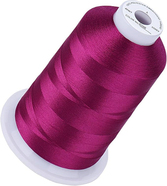 Simthread 5500Yds Embroidery Thread, 5000M High-Yardage 40WT 100% Polyester Thread – 170+ Vivid Colors, High-Speed Rated – Compatible with Brother, Singer, Janome & More - Penoy S098