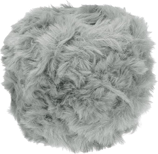 PATIKIL 70yds Faux Fur Yarn, Fuzzy Yarn Crochet Fluffy Yarn Soft Chunky Polyester Plush Fur Eyelash for Crocheting Knit Blanket Rug Sweater Scarf Hat Bear Craft, Light Grey