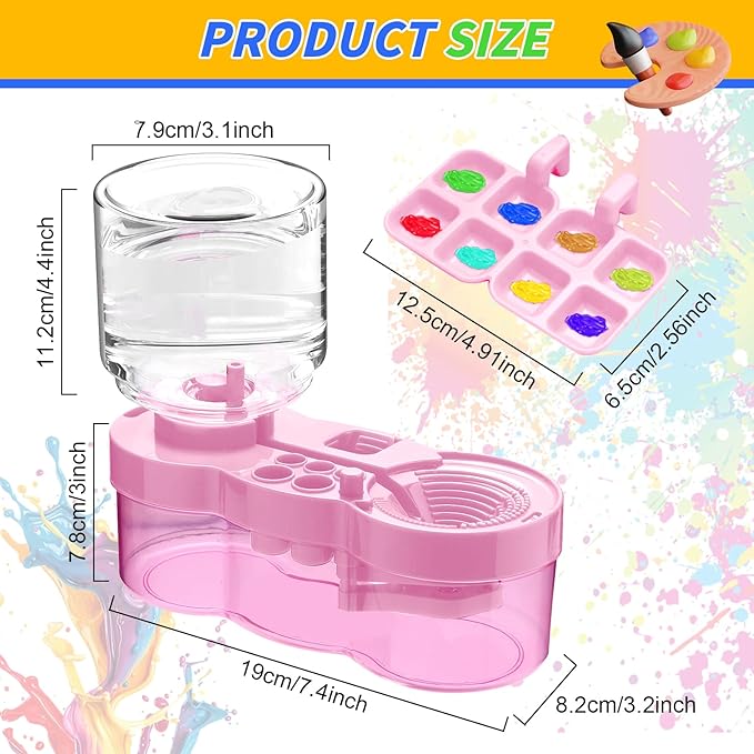 New Paint Brush Cleaner Tool,Brush Rinser Cup Painting Running Water Circulation Art Supplies for Acrylic,Watercolor and Water Based Creative Gift for Adult Artist Beginners Kids