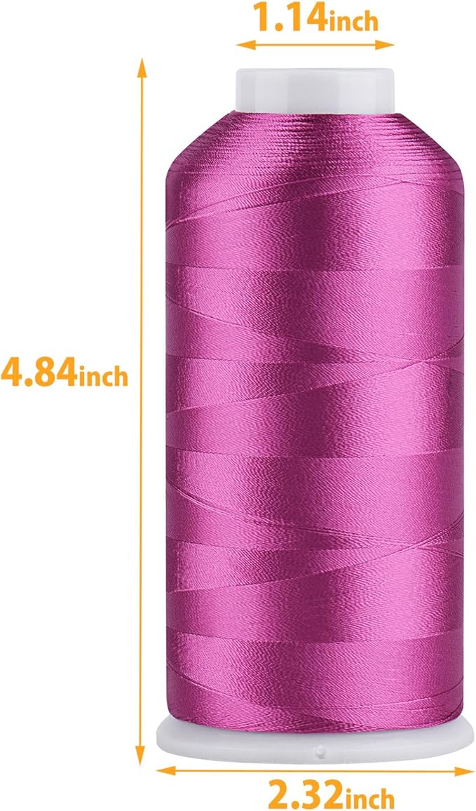 Simthread Rayon Embroidery Thread 5500 Yards, 40wt 100% Rayon Viscose for Commercial and Domestic Machines - Fuchsia 1110
