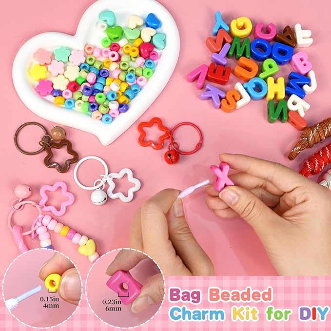 VvLons 183 Pcs Paracord Keychain Making Kit, 52 Pcs 20mm Large Alphabet Beads