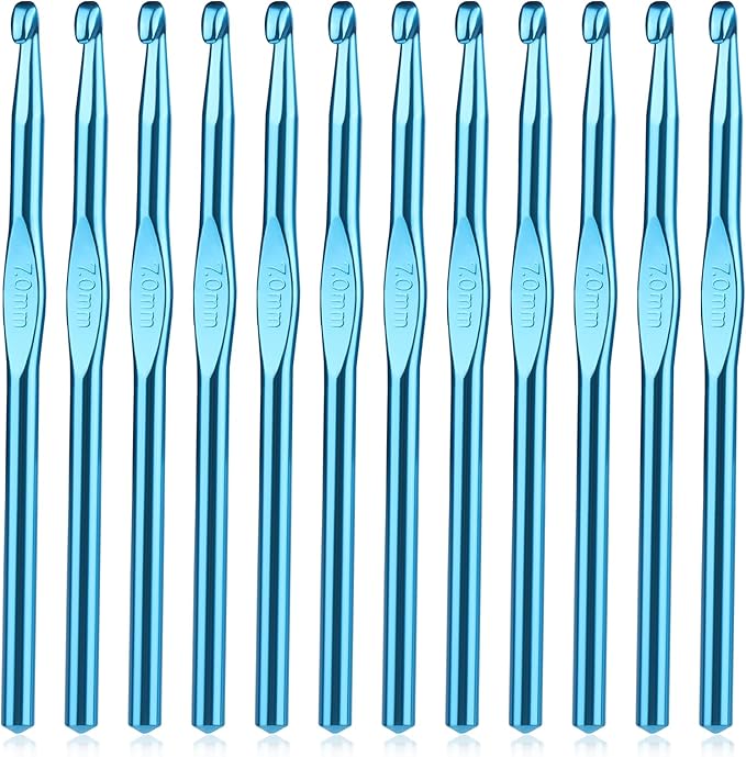 UzecPk 12Pcs 7mm Crochet Hooks, Crochet Needles Aluminum Crochet Hook, Crochet Hooks Bulk Crochet Needles for Crocheting Yarn Knitting Weave Beginners Women Adults