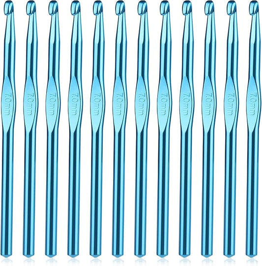 UzecPk 12Pcs 7mm Crochet Hooks, Crochet Needles Aluminum Crochet Hook, Crochet Hooks Bulk Crochet Needles for Crocheting Yarn Knitting Weave Beginners Women Adults