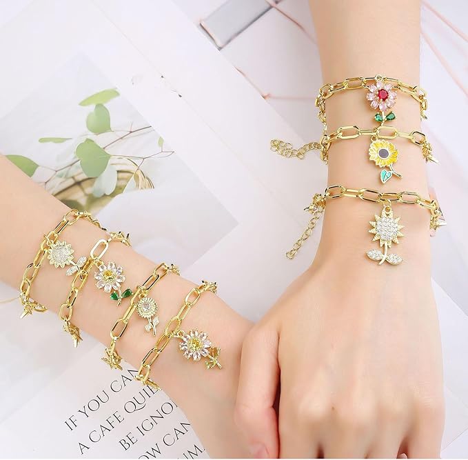 Tamkudoy Gold Charms Bracelet Necklace Making Kit- 419 PCS Jewelry Making Kit with Paperclip Bracelet Chain Necklace Kit, Charms Pendants, Jewelry Pliers, Jump Rings for Women DIY Crafts Supplies