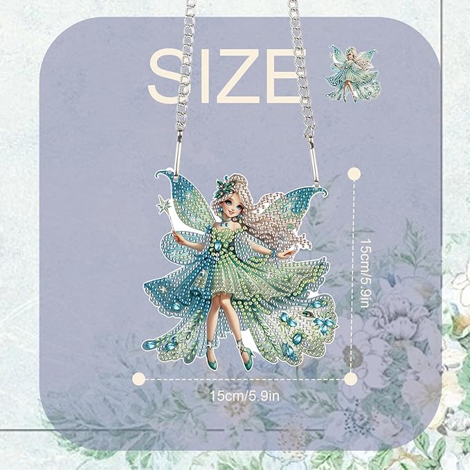 TDFERAN Diamond Painting Pendant DIY Elf Diamond Art Ornament Kits Window Pendant, Gem Art Wall Home Window Decoration Adult Digital Painting Women Crafts Hobby