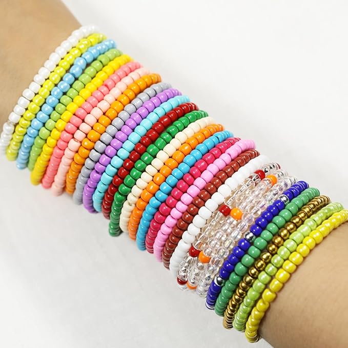Bala&Fillic Size 4mm Seed Beads 48 Colors About 6000 pcs in Storage Box, 6/0 Glass Seed Beads for Making Bracelets Earrings Necklaces Jewelry