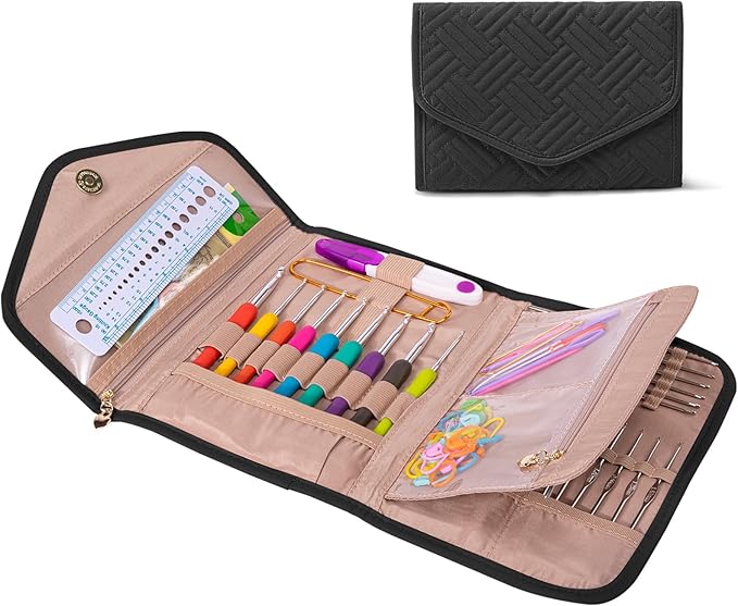 Crochet Hook Case - Foldable Organizer - Knitting & Crochet Supplies Holder