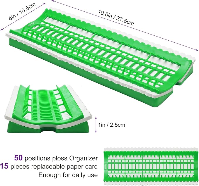 50 Positions Floss Organizer Embroidery Shelf, Luxiv Thread Organizers for Cross Stitch Embroidery Thread Holder with 15 Pcs Replaceable Paper Card Sewing Needle, Embroidery Floss Organizer…