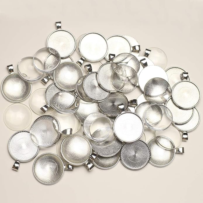 DAHI Bezel Pendant Trays for Jewelry Making DIY Round Pendant Tray Charm Bezel Blanks Setting Cabochon Blank Base for DIY Jewelry Findings Making,Crafting Photo,Necklace,Pendant Making Visit the Oubaka Store