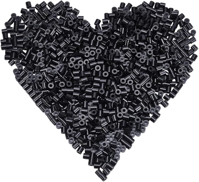 sofpalte 1000pcs black melting beads bulk 5mm iron beads black bulk with 3mm hole inventory refill pack compatible hama melting crafts for diy crafts handmade decoration birthday gifts adults