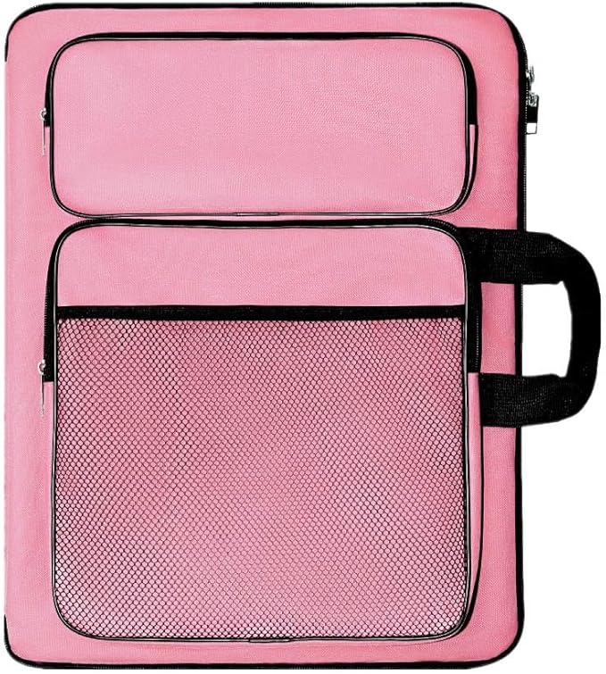 Art Portfolio kids, Drawing Supply Bag 15x18 In For Children Lesson,Artwork Case Storage Sketchbook,Drawing Pencil,Artist Set. (Pink)