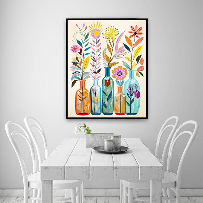 EIBEILI Diamond Art Kits for Adults, Flower 5D Diamond Painting Kits for Beginner DIY Gem Art Full Drill Diamond Dots Crystal Craft Kits for Home Wall Decor Gifts 12x16inch