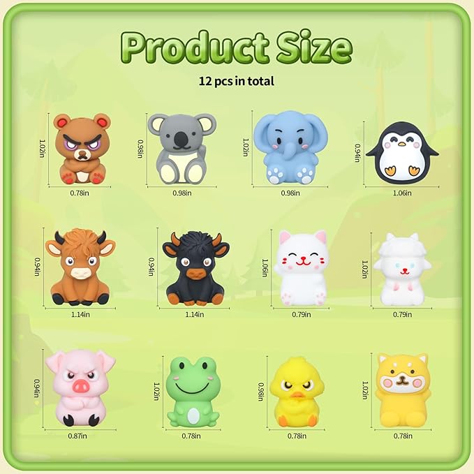 12pcs 3D Animals Silicone Focal Beads Silicone for Keychain Making Beads for Pens Shape for Bracelet Necklace Crafts （3D Animals style2.0）