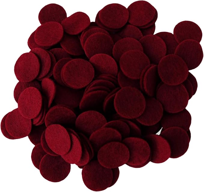 Playfully Ever After Cardinal Red Craft Felt Circles (1.5 Inch - 94pc)