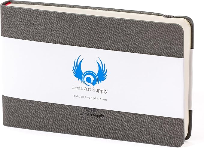 leda art supply pocket landscape-shaped sketchbook, 5.5 inches x 3.3 inches, lays flat flexible sketch book for artists, ideal for ink, water color, pen, pencils, size: small landscape