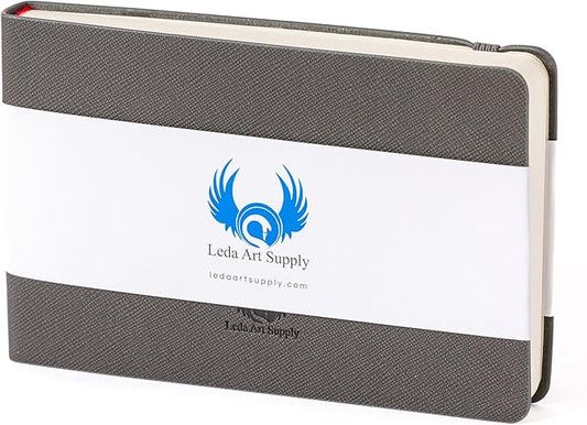 leda art supply pocket landscape-shaped sketchbook, 5.5 inches x 3.3 inches, lays flat flexible sketch book for artists, ideal for ink, water color, pen, pencils, size: small landscape