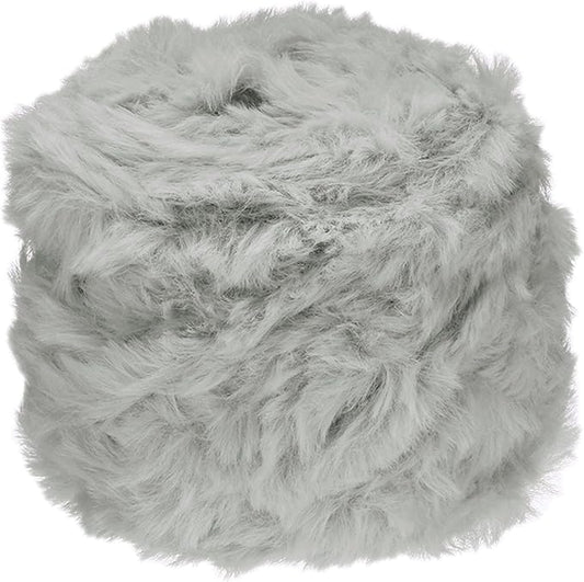 PATIKIL 70yds Faux Fur Yarn, Fuzzy Yarn Crochet Fluffy Yarn Soft Chunky Polyester Plush Fur Eyelash for Crocheting Knit Blanket Rug Sweater Scarf Hat Bear Craft, Grey