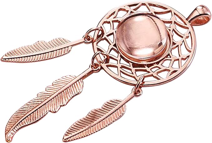 Allazone Seasonsky Dreamcatcher Set - 56 PCS Pendant Trays, Glass Cabochons, Black Rope Chain and Keychain for Photo Jewelry Making