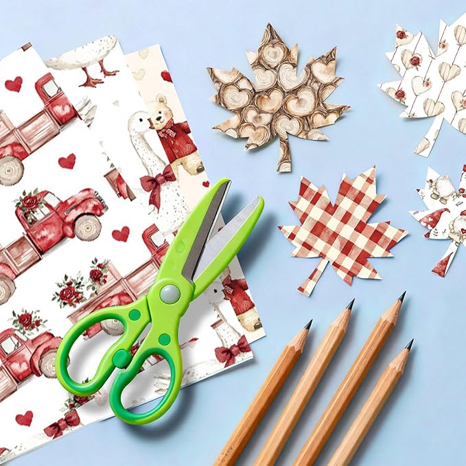 Valentine Scrapbook Paper 6×6, 24 Sheets Scrapbooking Supplies Kit, Single-Sided Patterned Cardstock Pads for Card Making, Designer Planner Journals
