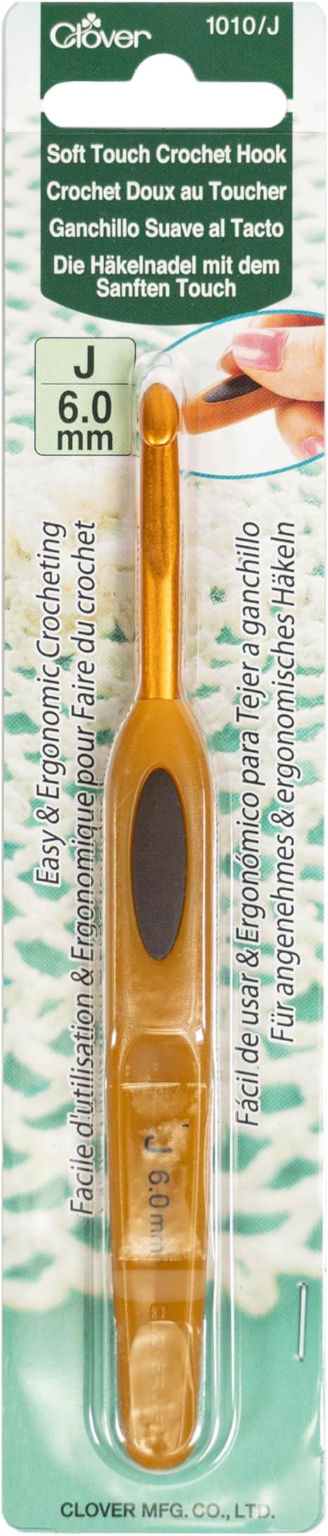 Clover Soft Touch 6.0-mm Crochet Hooks, Size J, 1010/J