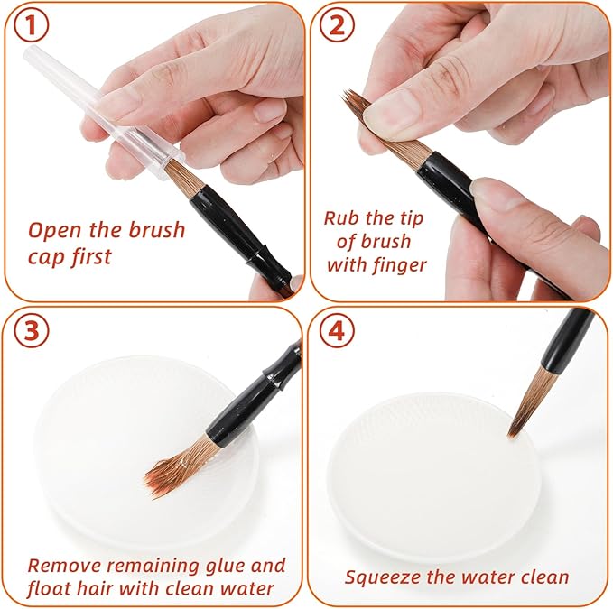 16 Pieces Chinese Calligraphy Brush Set, Sumi Brushes with Roll-up Bamboo Holder, Sturdy Japanese Watercolor Painting Writing Brushes, Kanji Art Drawing Brushes for Beginners