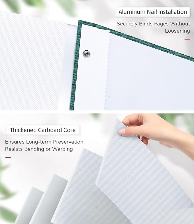 Photo Album Self Adhesive Scrapbook Album for 3x5 4x6 5x7 8x10 Pictures,40 Pages Linen Cover with Display Window DIY Photo Book,Ideal Gifts for Family Travel Wedding Baby