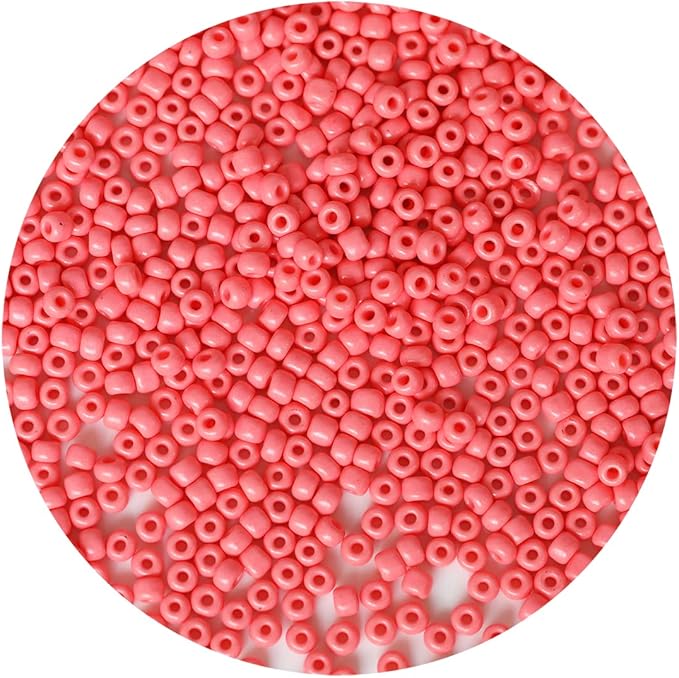 Bala&Fillic Peach Color 4mm Seed Beads About 1200pcs/100Grams in Bag, 6/0 Glass Craft Beads for Making Bracelet and Necklace (Peach)