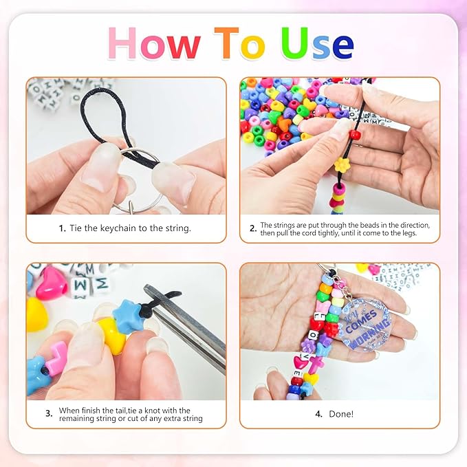 Cinrobiye 24 Set Christian Keychain Making Craft Kit, DIY Religious Bible Verse Keychains Inspirational Cross Beads Key Ring Women Teacher Appreciation Gifts for VBS Week Sunday Church School