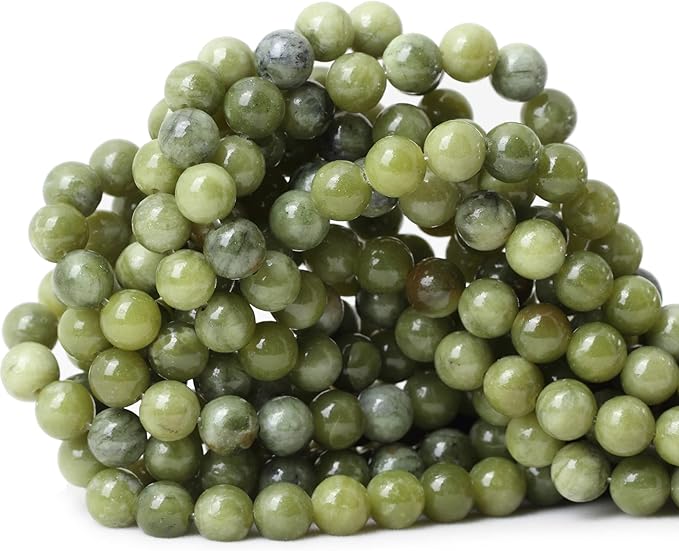cheavian 45pcs 8mm natural taiwan green jade round loose beads for jewelry making diy bracelet necklace materials 1 strand 15"