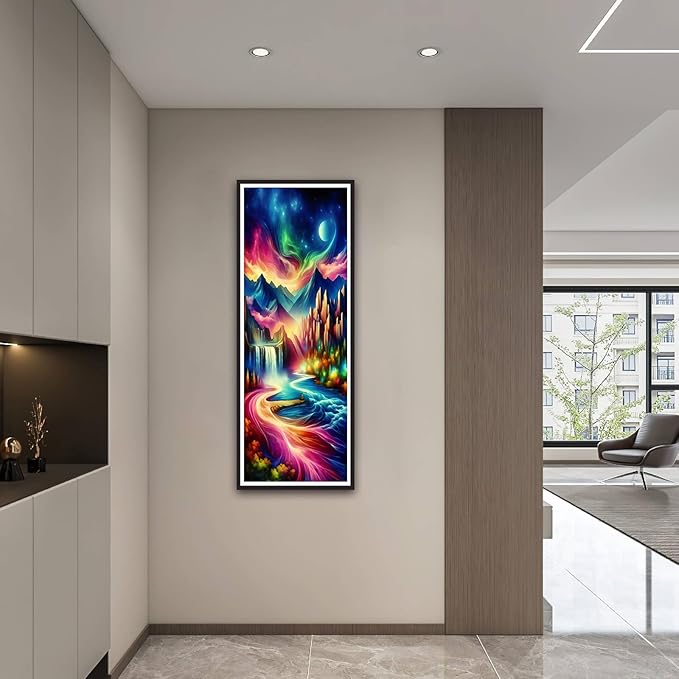 ZHUMUTO Extra Large Diamond Art Painting Kits for Adults,23.6x63inch/60x160cm Abstract Landscape Colourful DIY Full Round Drill Diamond Dots,Extra Large Size for Home Wall Decor Gifts