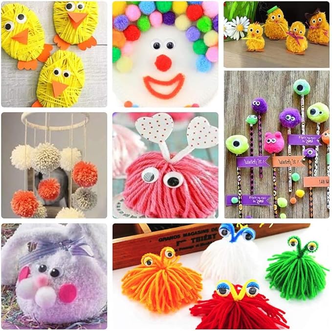 Pom pom Maker Yarn kit, 4PS Pompom Maker+12PS Acrylic Yarn+10PS Knitting Stitch Markers+10PS Plastic Needles+1PS Scissors(37c)